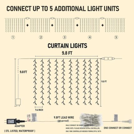 300 LED Curtain Lights
