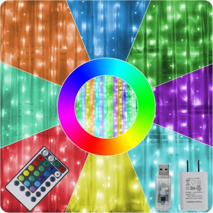 300 LED Curtain String Lights - Rgb