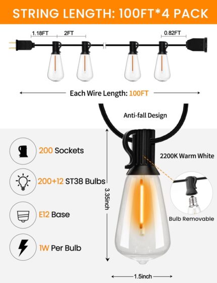 400 ft Outdoor String Lights