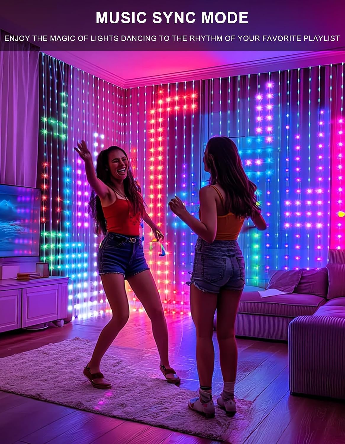 400 LED Curtain Lights - 6.6 ft - Image 5