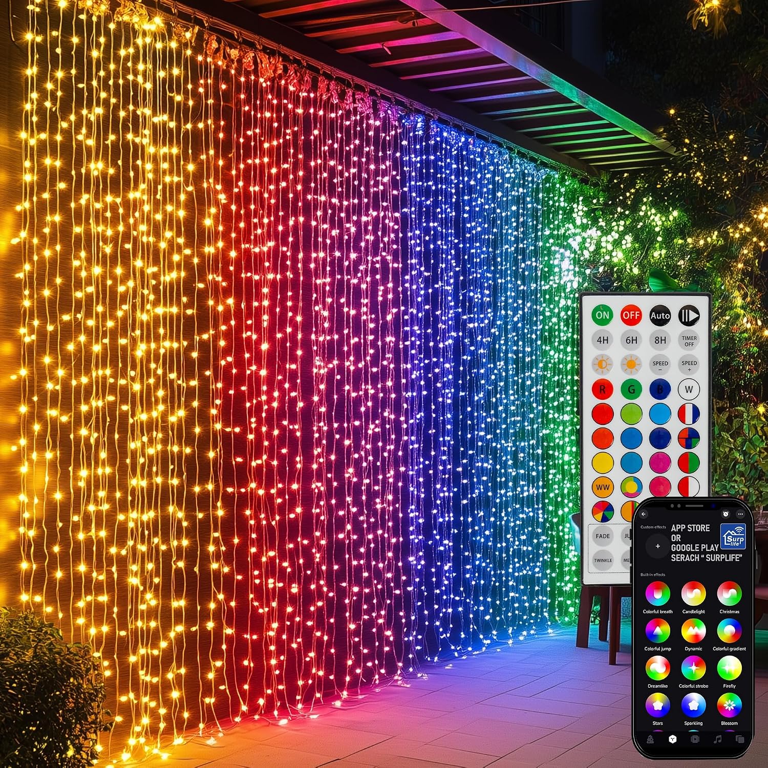 400 LED Curtain Lights - 6.6 ft - Image 13
