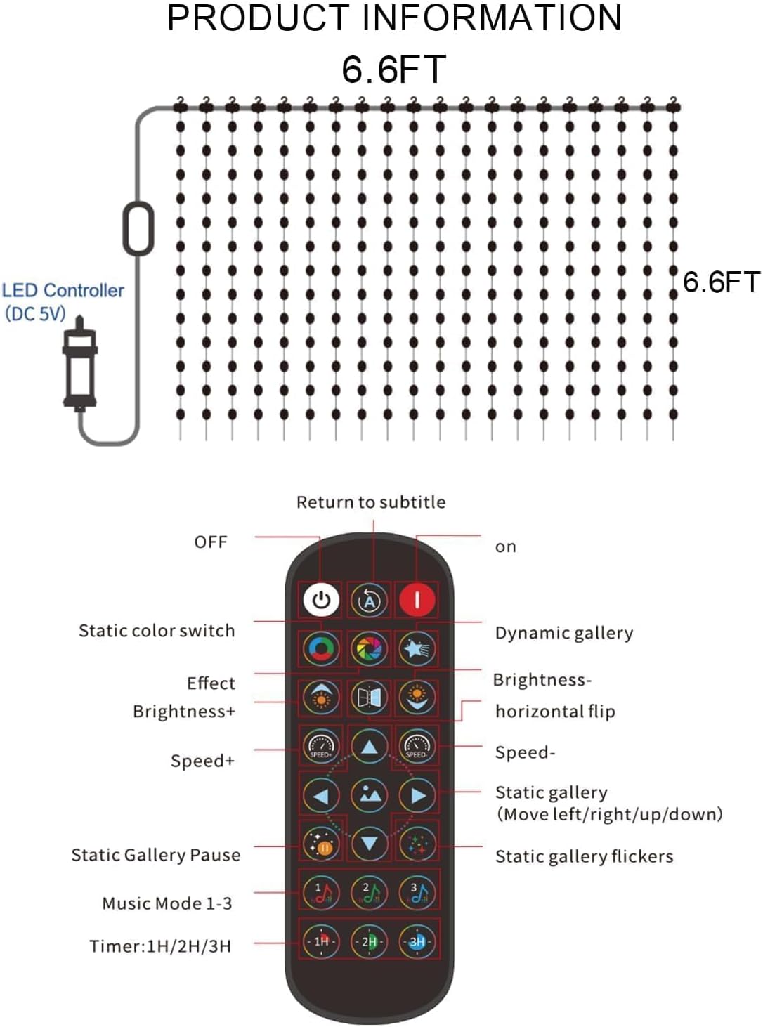 400 LED Curtain Lights - 6.6 ft - Image 4